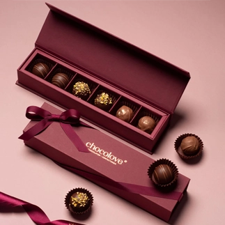  	Compact 6-Chocolate Truffles Boxes:	 