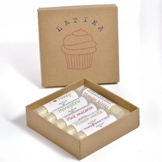  	Set of 6 Lip Balm Boxes:	 